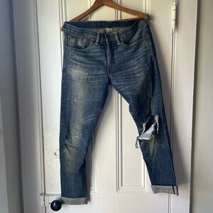 Double RL women’s straight leg low rise selvedge zipper fly